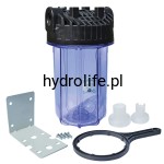 H103-10BBC-SET1 - 10" narurowy zestaw filtrujący typu Big Blue z przyłączem 1", komplet zawiera: 10" korpus BB, płytkę wraz z wkrętami, klucz, pozycjoner wkładu.