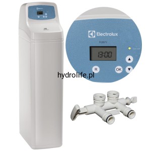 ELECTROLUX17L PURIFY, ZMIĘKCZACZ WODY Z WĘGLEM AKTYWNYM,, UP-FLOW, BY-PASS, SUCHY ZBIORNIK, 5 LAT GWARANCJI. 